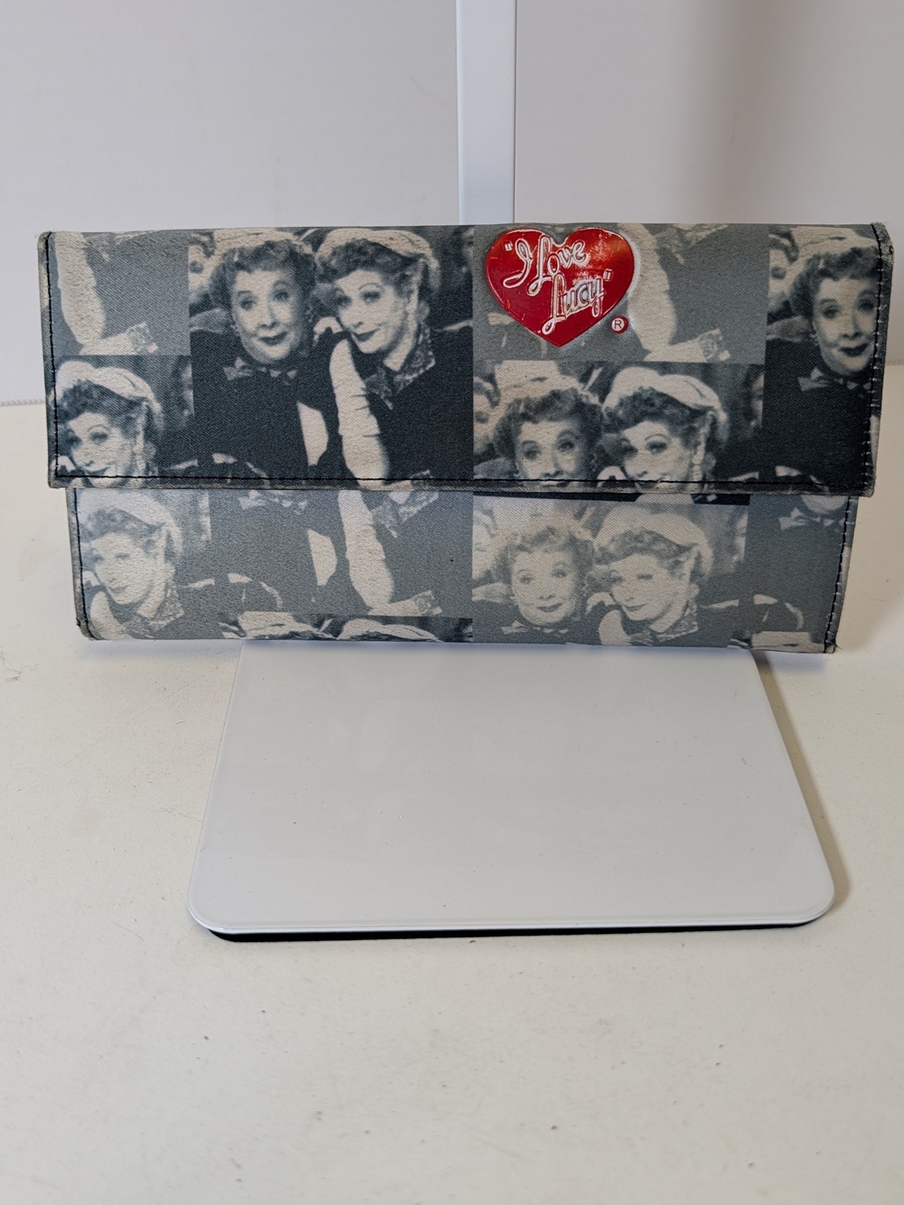 I Love Lucy Signature Print Wallet Clutch - Gray